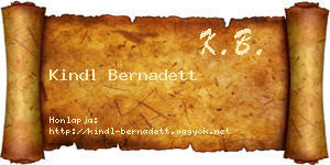 Kindl Bernadett névjegykártya